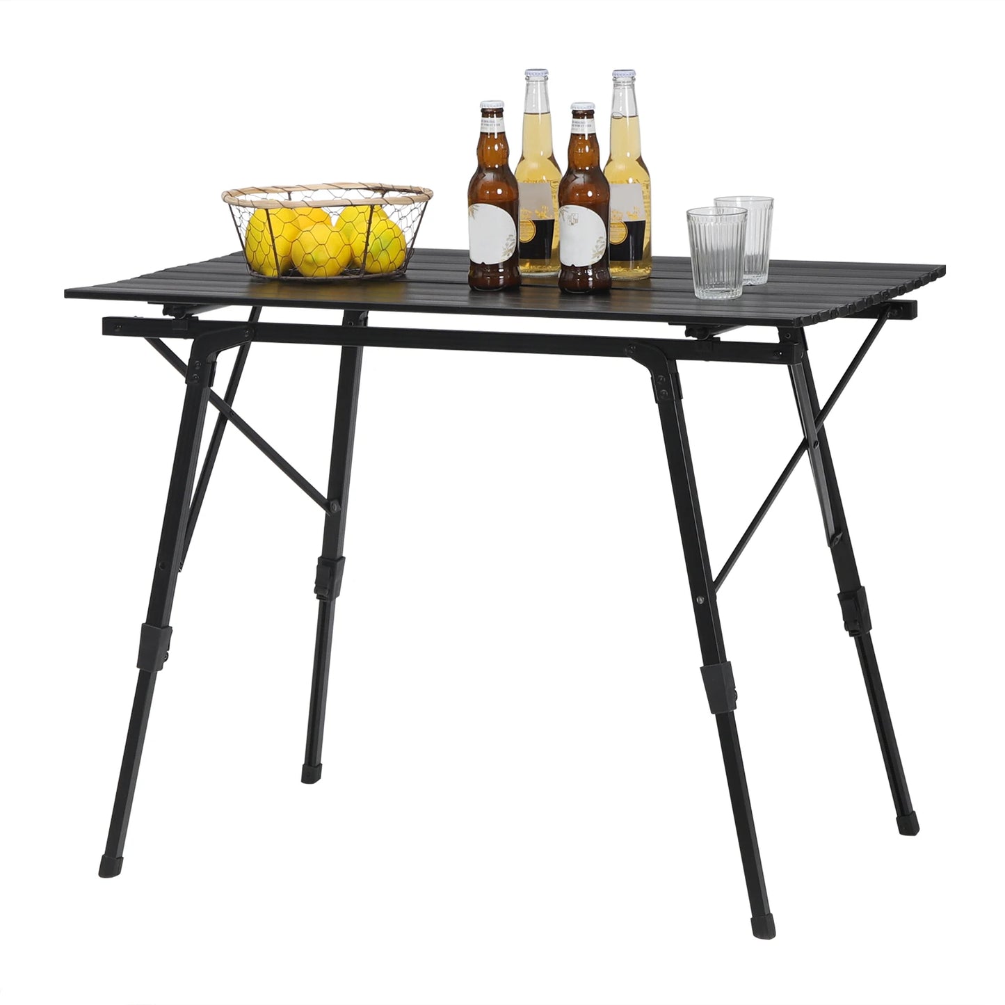WOLTU Foldable Camping Table Outdoor Furniture Height-Adjustable Computer Bed Table Folding Desk for Picnic Garden Travel Hiking