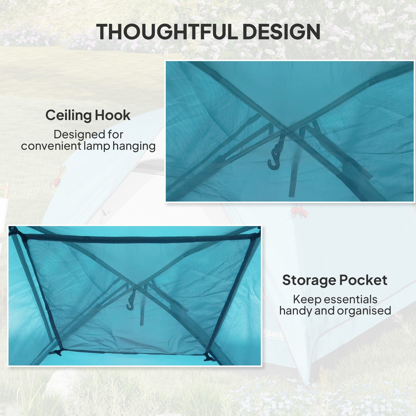 Outsunny 3-4 Person Waterproof Dome Camping Tent with Groundsheet, Mesh Windows & Carry Bag – Easy Setup | FORTREK Carefully Selected Gear