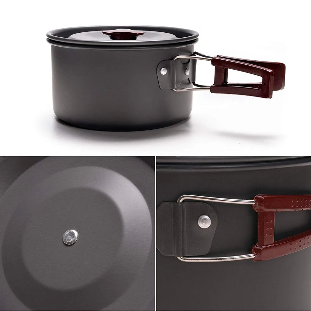 14-in-1 Outdoor Camping Cookware Set – Lightweight Non-Stick Pots & Pans for Hiking, Backpacking & Survival | FORTREK Carefully Selected Gear