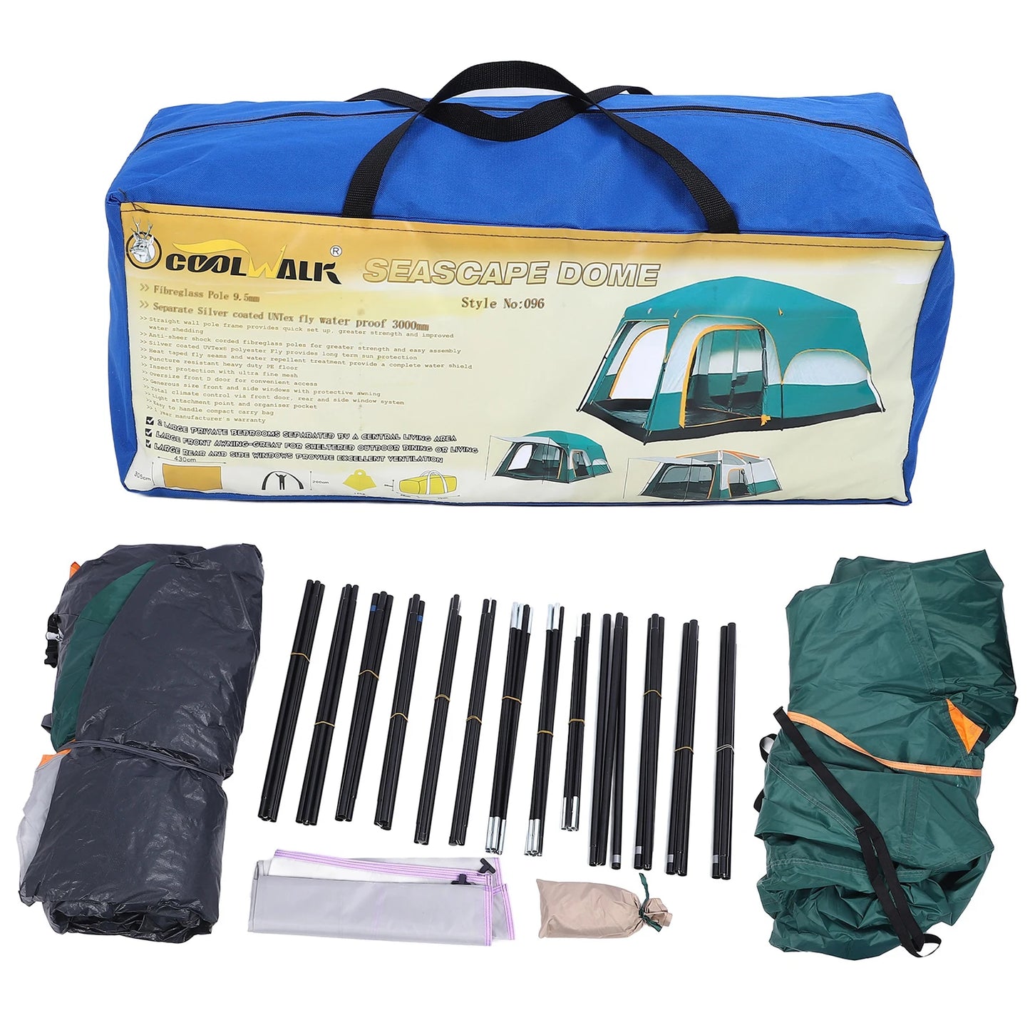Large Waterproof Camping Tent – 4-6 Person Family Outdoor Shelter for Hiking, Fishing, Beach & Festivals | Quick Setup | Windproof & Durable | FORTREK Carefully Selected Gear