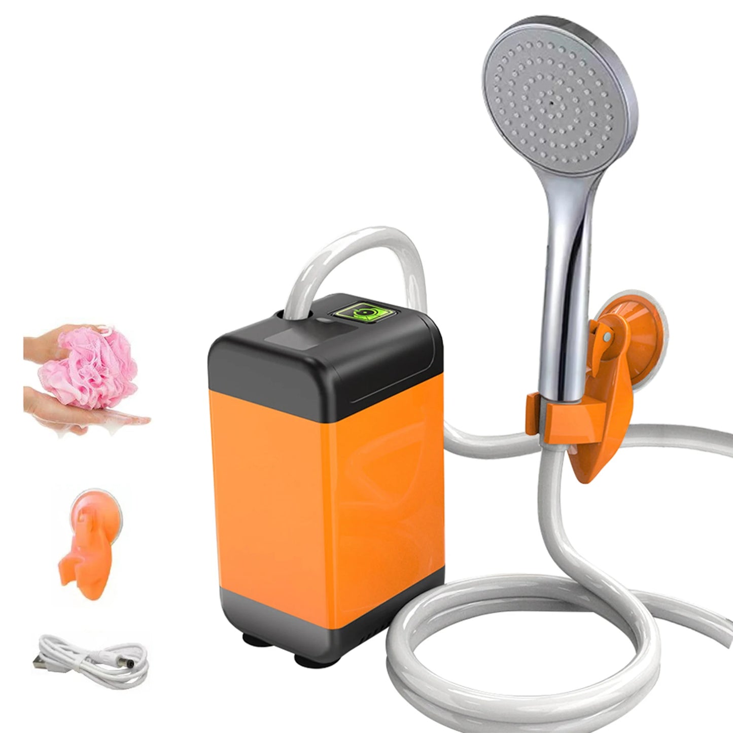Portable Outdoor Camping Shower Pump with Intelligent Digital Display Electric Camping Shower 4800mAh for Travelling