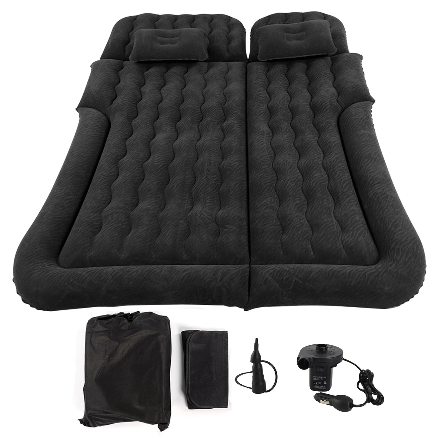 New 2‑In‑1 Multifunction Inflatable Travel Mattress PVC Flocking Soft Sleeping Rest Cushion for Car SUV Car Accessories