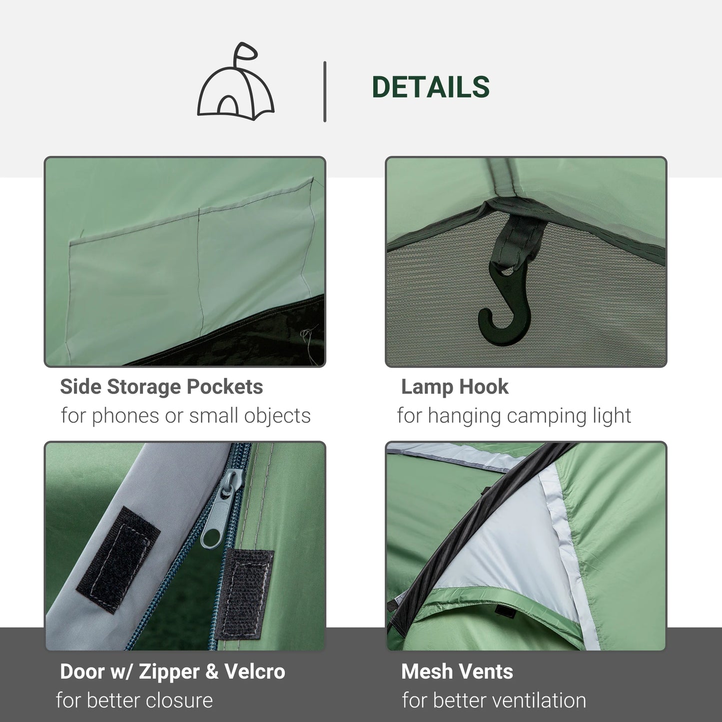 Outsunny 2-3 Person Tunnel Tent with Porch, Sewn-in Groundsheet, Air Vents & Rainfly – Waterproof Camping Shelter | FORTREK Carefully Selected Gear