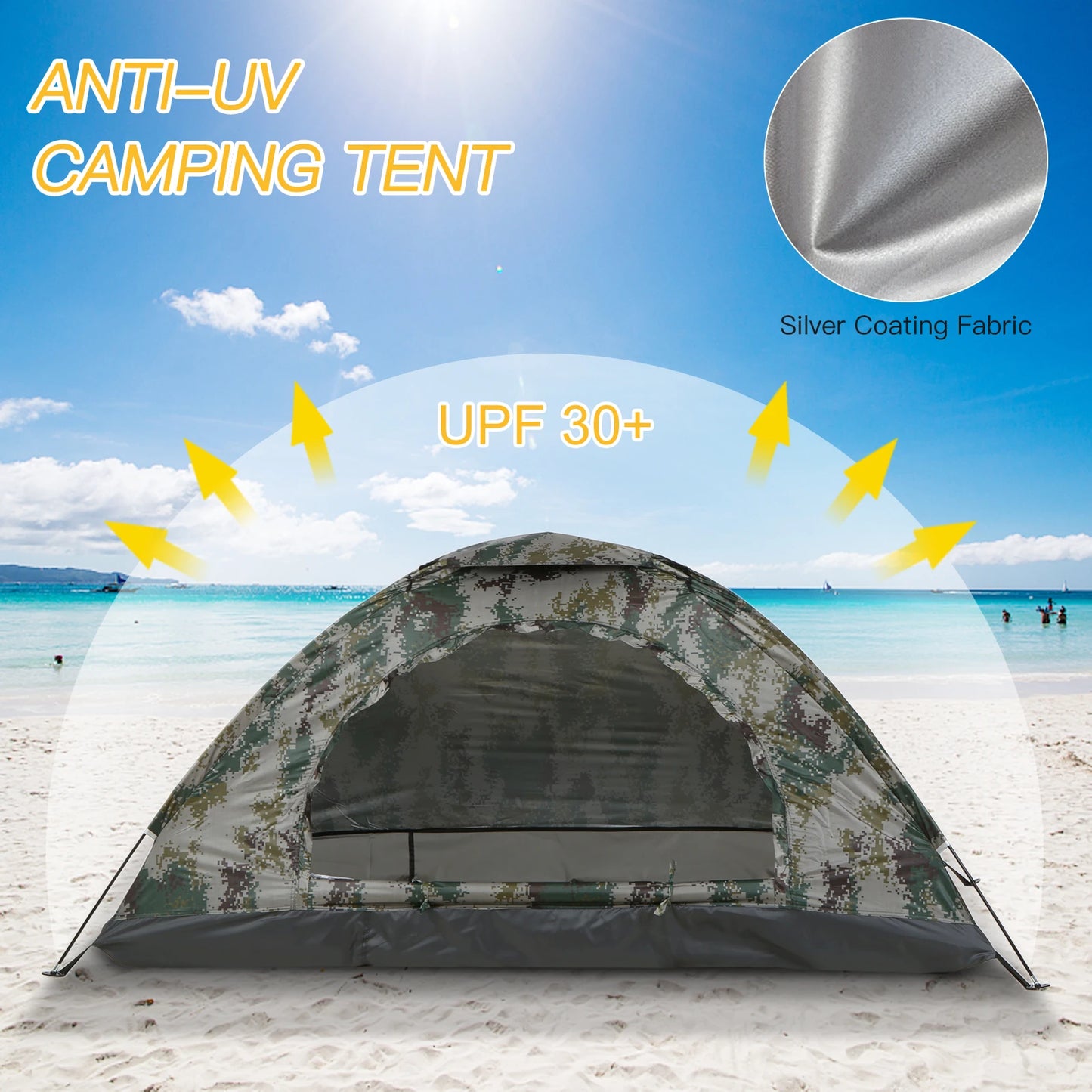 Portable Single-Layer Beach & Camping Tent – UPF 30+ Sun Protection | FORTREK Carefully Selected Gear