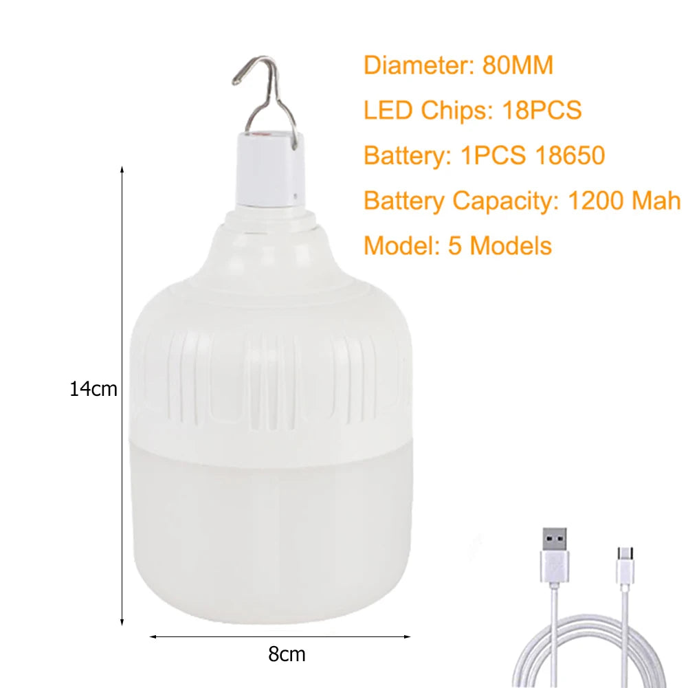 LED Decorative Hanging Lights USB Charging with Hook Camping Tent Lights Energy-Efficient Camping Lighting for Outdoor Equipment