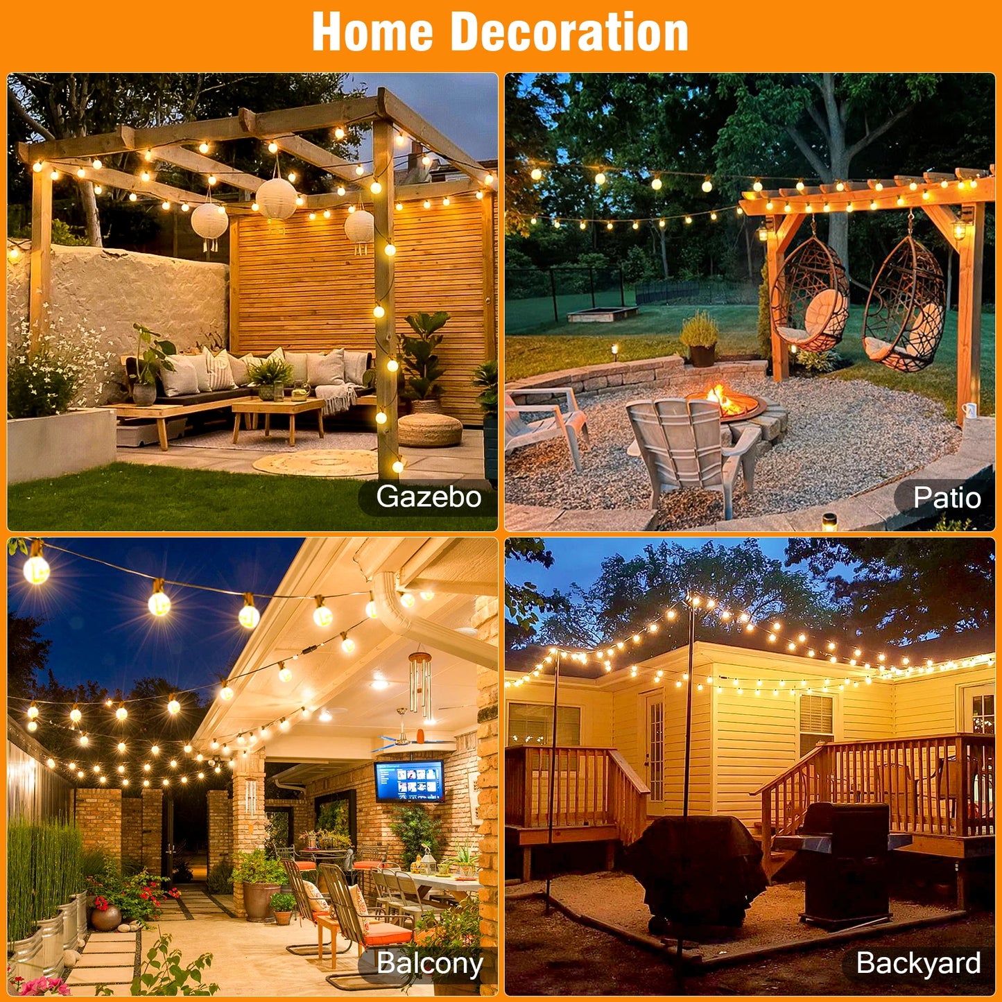 20M Solar String Lights LED FOR Camping Shatterproof Bulbs Mood Fairy lamps Outdoor Lighting for Garden Wedding Decor