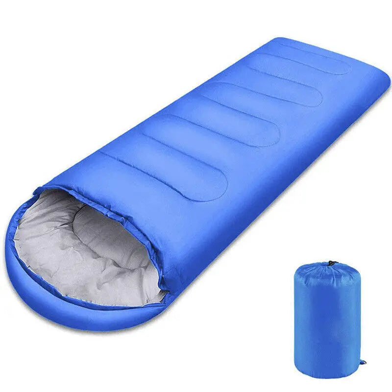 4 SEASON SINGLE SLEEPING BAGS CAMPING RECTANGULAR ENVELOPE ZIP UP KIDS ADULT UK