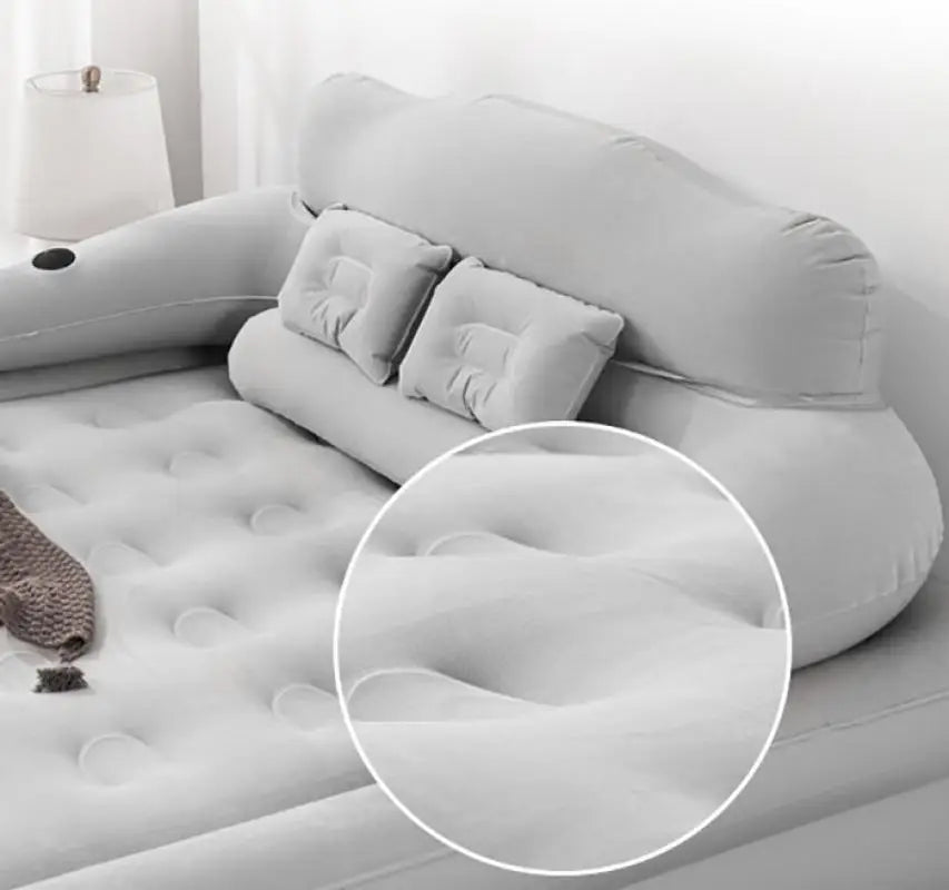 2 Persons Inflatable Mattress Camping Folding Home Indoor Outdoor with Backrest Air Cushion 48cm High Bed Lazy Camping Air Bed