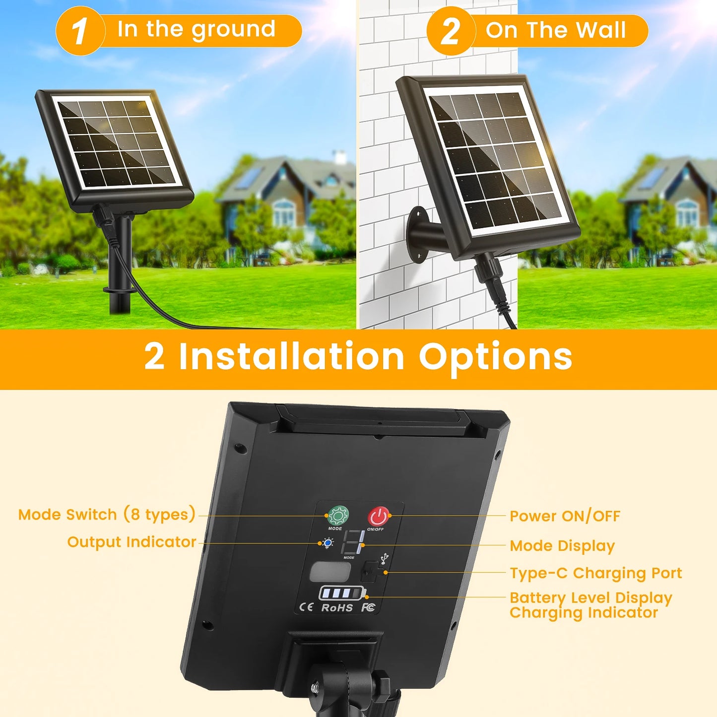 20M Solar String Lights LED FOR Camping Shatterproof Bulbs Mood Fairy lamps Outdoor Lighting for Garden Wedding Decor