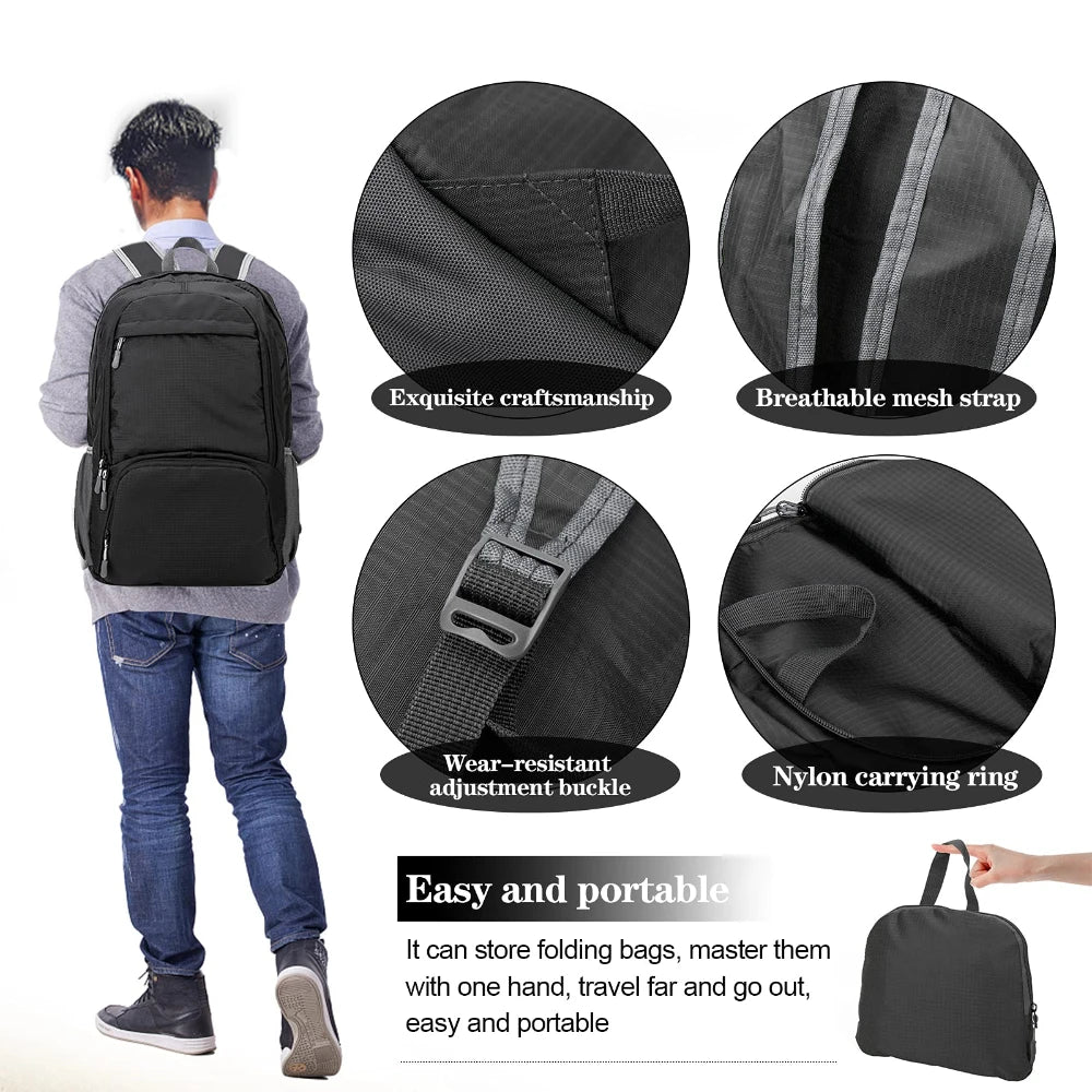 Lightweight Foldable Waterproof Backpack – Compact Packable Daypack for Camping, Hiking & Travel | FORTREK Carefully Selected Gear
