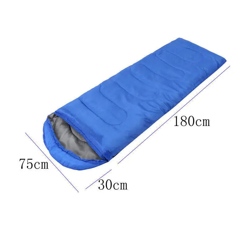 4 SEASON SINGLE SLEEPING BAGS CAMPING RECTANGULAR ENVELOPE ZIP UP KIDS ADULT UK