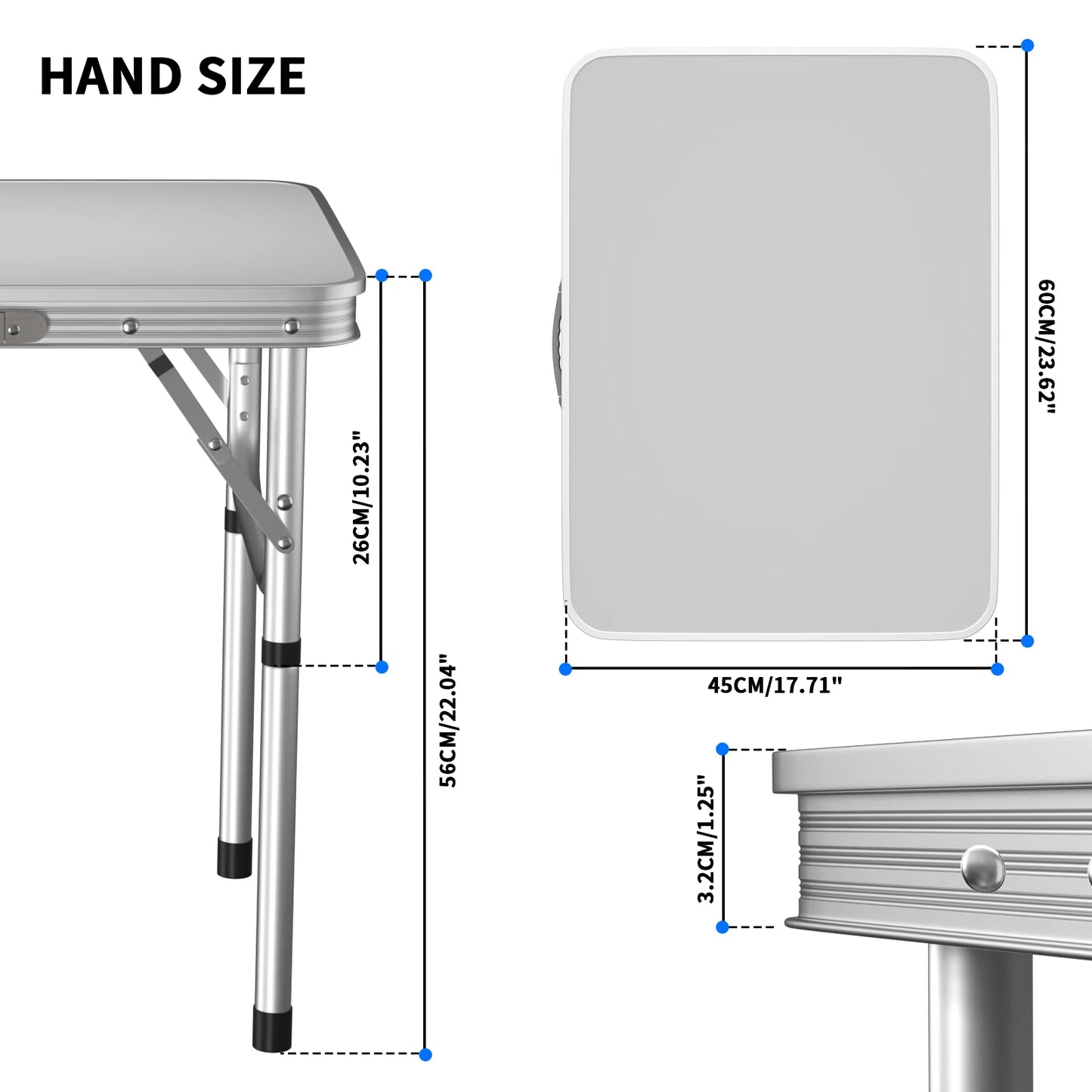 Folding Camping Table Portable Foldable Picnic Table for Outdoor Indoor Garden Lightweight Fold Up Table with 2 Adjustable Heigh
