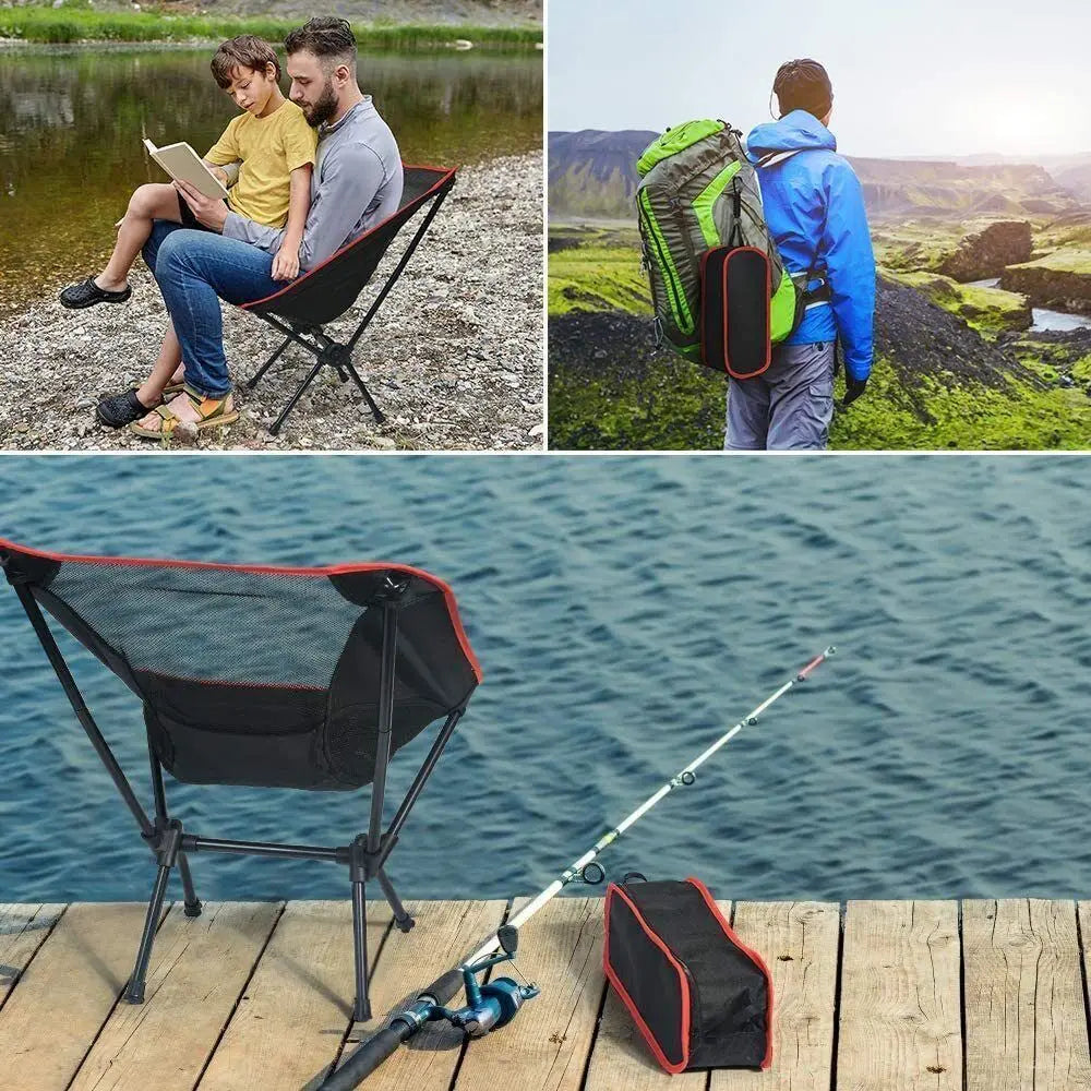 Lightweight Outdoor Folding Chair Camping Portable Seat High Back Fishing Chair