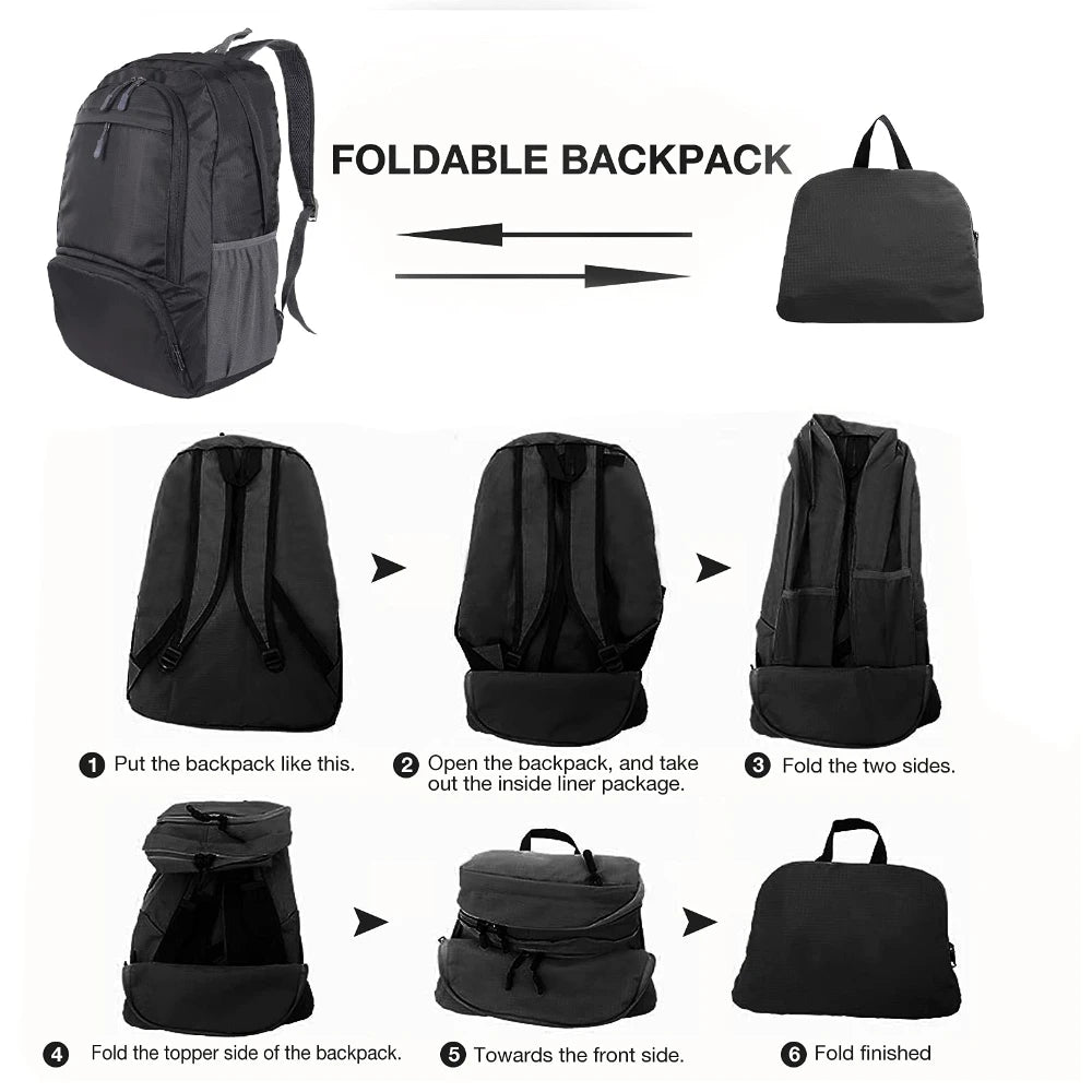 Lightweight Foldable Waterproof Backpack – Compact Packable Daypack for Camping, Hiking & Travel | FORTREK Carefully Selected Gear
