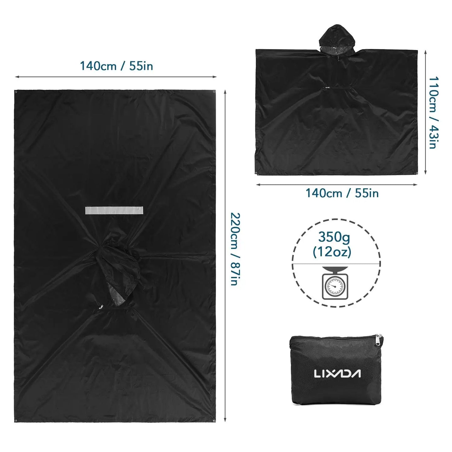 Waterproof Hooded Rain Poncho - Lightweight Outdoor Raincoat for Camping, Hiking and Cycling. | Unisex | | FORTREK Carefully Selected Gear