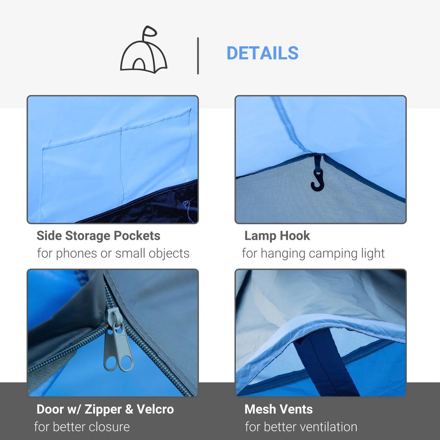 Premium Sky Blue 2-Room Camping Tent with Porch – Weatherproof, Spacious & Easy Setup | FORTREK Carefully Selected Gear