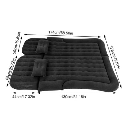 New 2‑In‑1 Multifunction Inflatable Travel Mattress PVC Flocking Soft Sleeping Rest Cushion for Car SUV Car Accessories