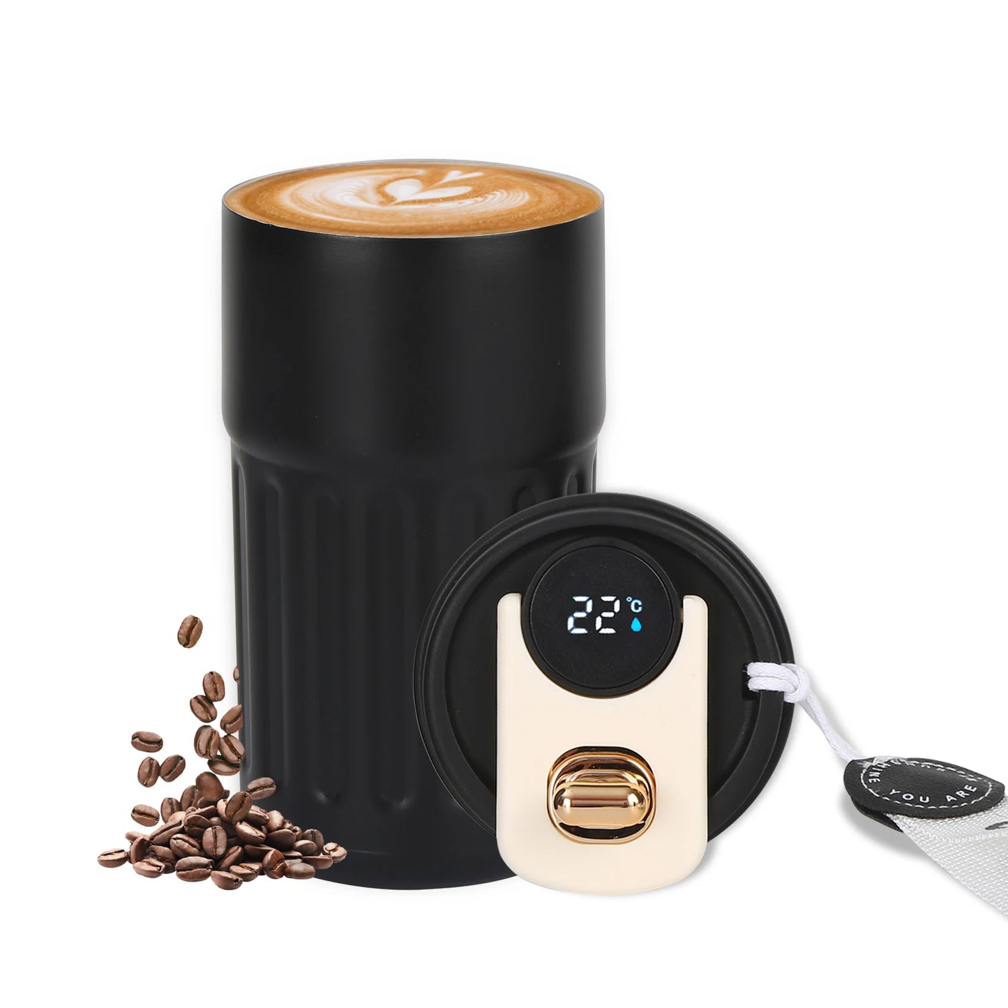 Travel Coffee Mug with LED Temperature Display – Stainless Steel, 420ml