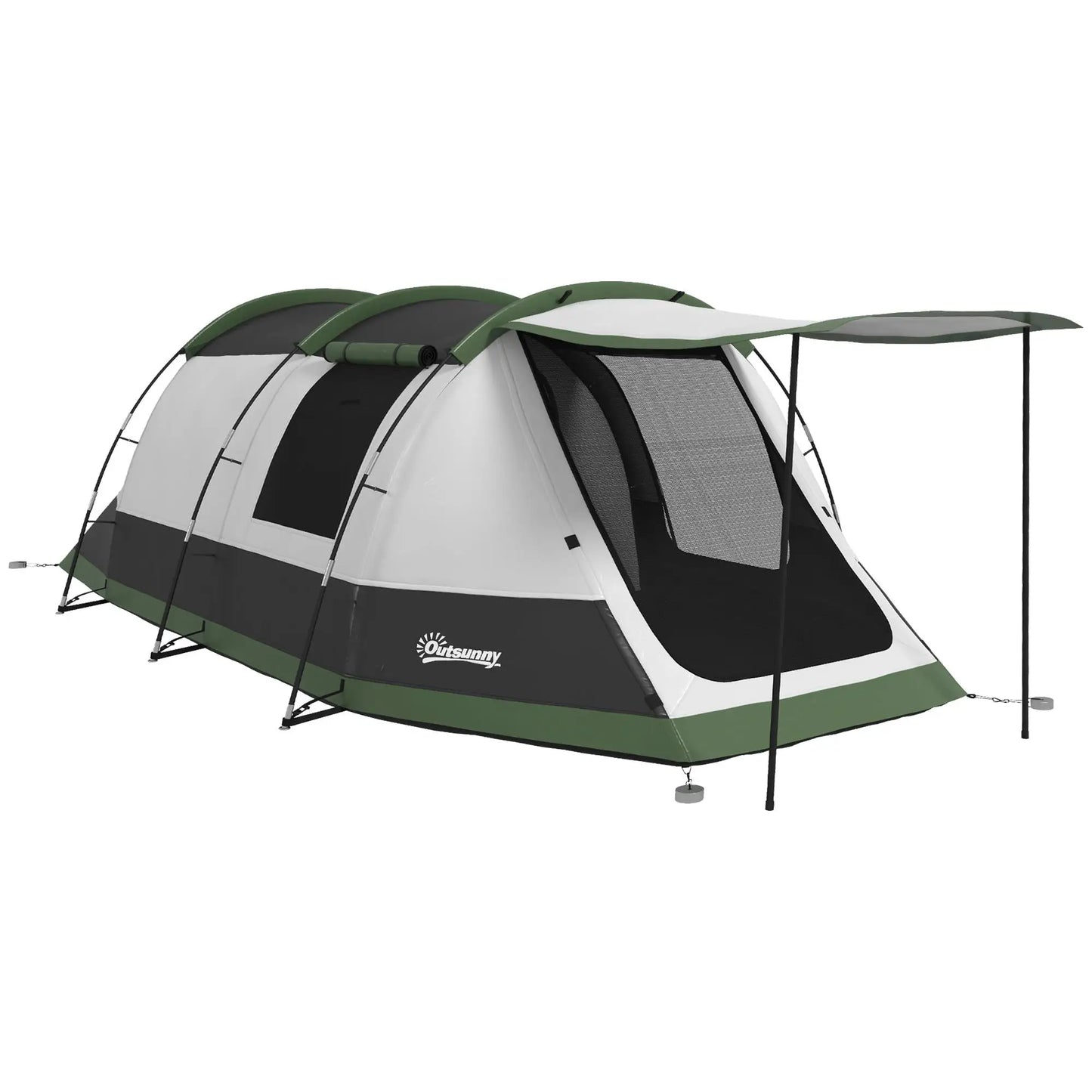 Premium 3-Person Camping Tent with Two Rooms, Porch & 2000mm Waterproof Protection – Green | FORTREK Carefully Selected Gear