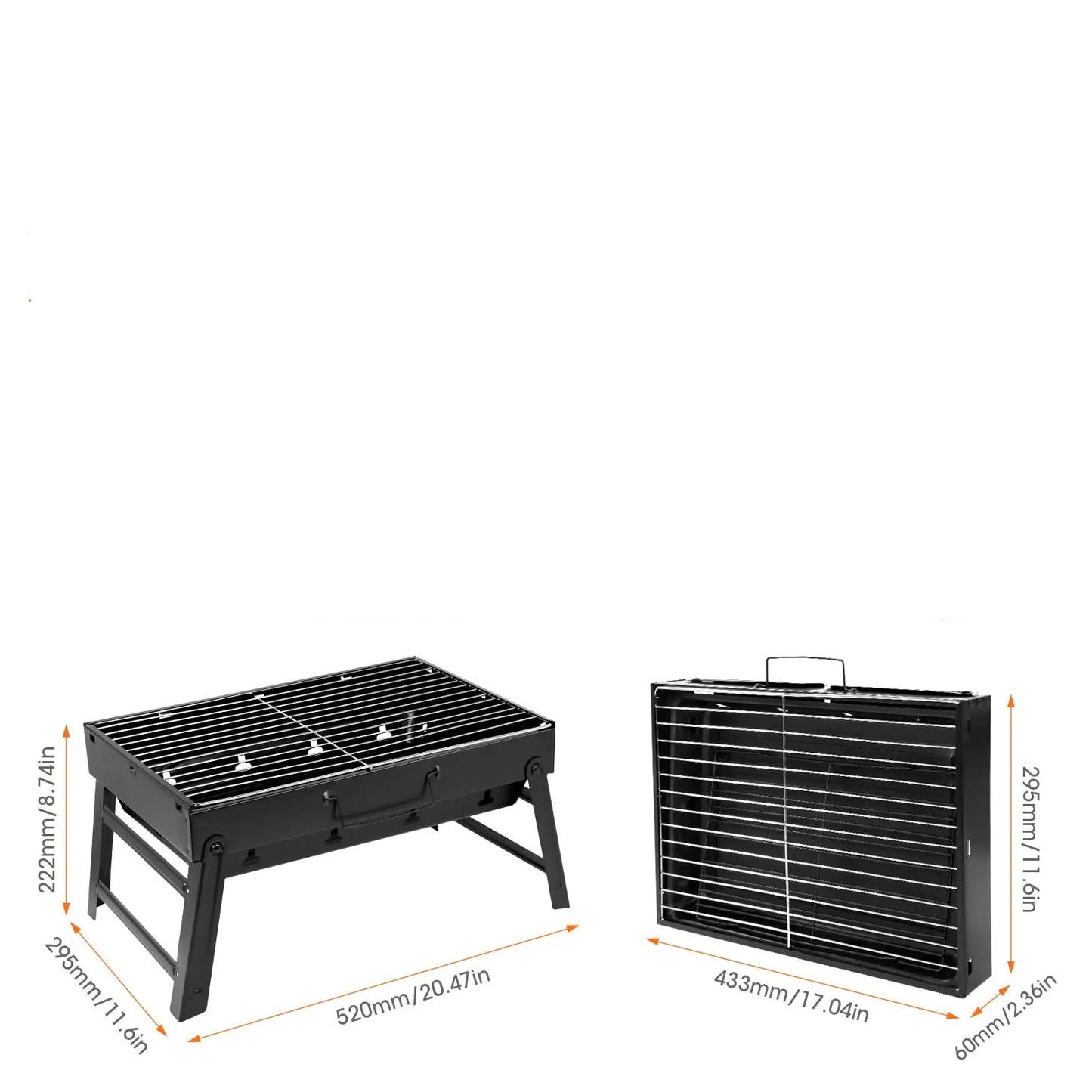 Portable Folding Charcoal Grill for Camping & BBQ