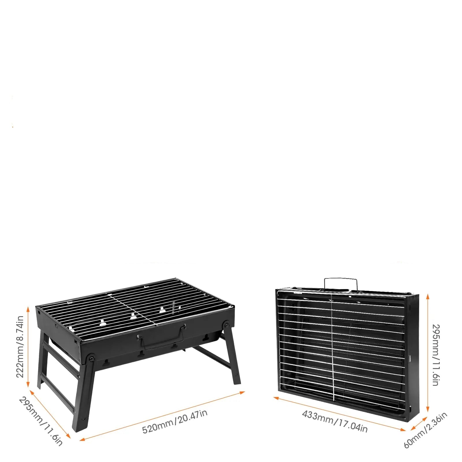 Portable Folding Charcoal Grill for Camping & BBQ