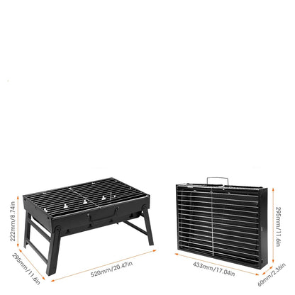 Portable Folding Charcoal Grill for Camping & BBQ