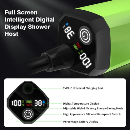 Portable Camping Shower Pump – 6000mAh Rechargeable Outdoor Shower with Digital Display | FORTREK Carefully Selected Gear