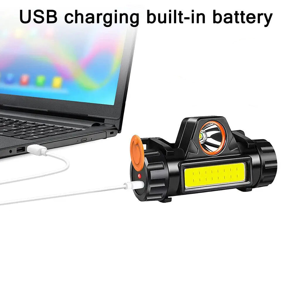 Super Bright Waterproof LED Headlamp – USB Rechargeable Head Torch