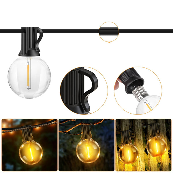 Solar G40 String Lights with Remote 20M 2