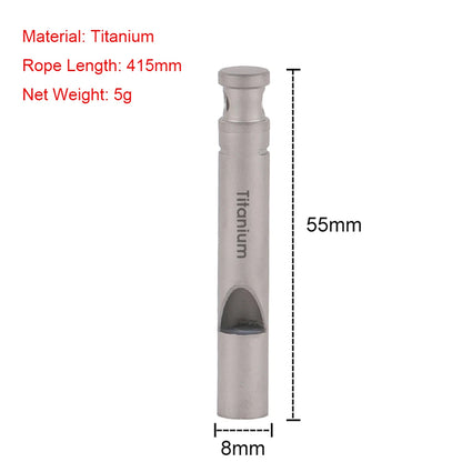 Outdoor Ultralight Titanium Emergency Whistle with Cord Outdoor Survival Camping Hiking Exploring
