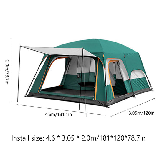 Large Waterproof Camping Tent – 4-6 Person Family Outdoor Shelter for Hiking, Fishing, Beach & Festivals | Quick Setup | Windproof & Durable | FORTREK Carefully Selected Gear