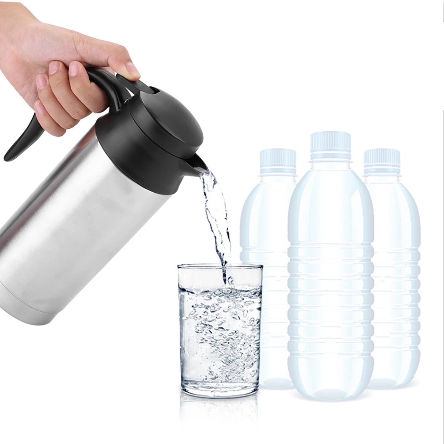 Portable Car Kettle Stainless Steel 750ml Water Heater 24V