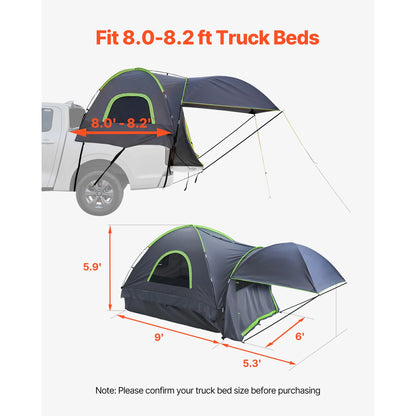 Waterproof Pickup Truck Bed Tent for 2–3 Persons – Camping Tent with Rainfly & Air Vents – Fits 5.0–5.2ft Beds – Quick Setup – Outdoor Adventure Shelter | FORTREK Carefully Selected Gear