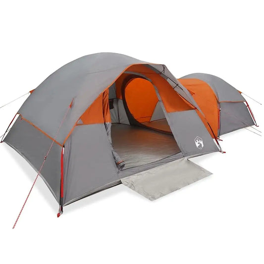 5-Person Waterproof Camping Tent – Dual Room, Grey & Orange, All-Weather Outdoor Shelter | FORTREK Carefully Selected Gear