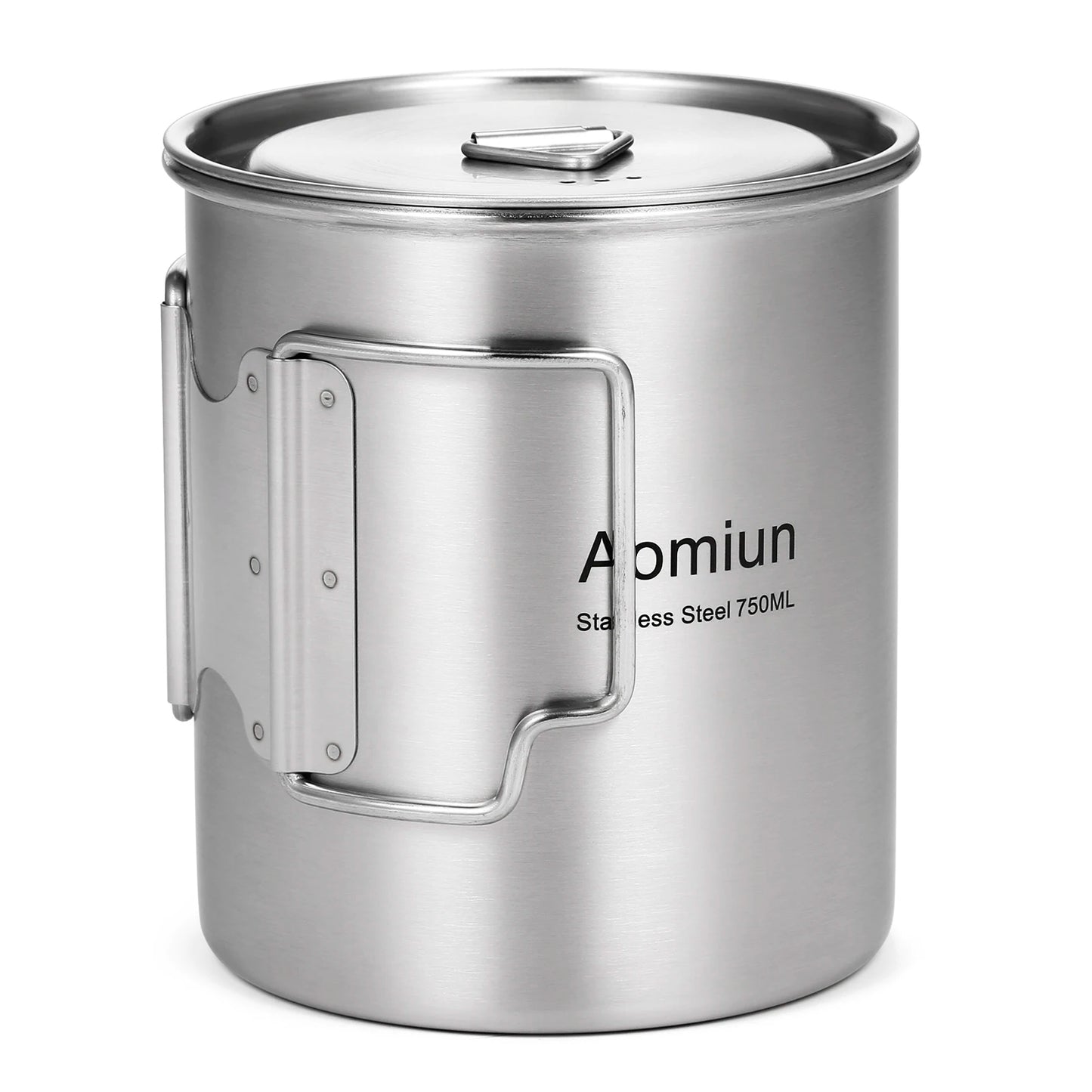 Stainless Steel Camping Cup Pot 750ml with Lid