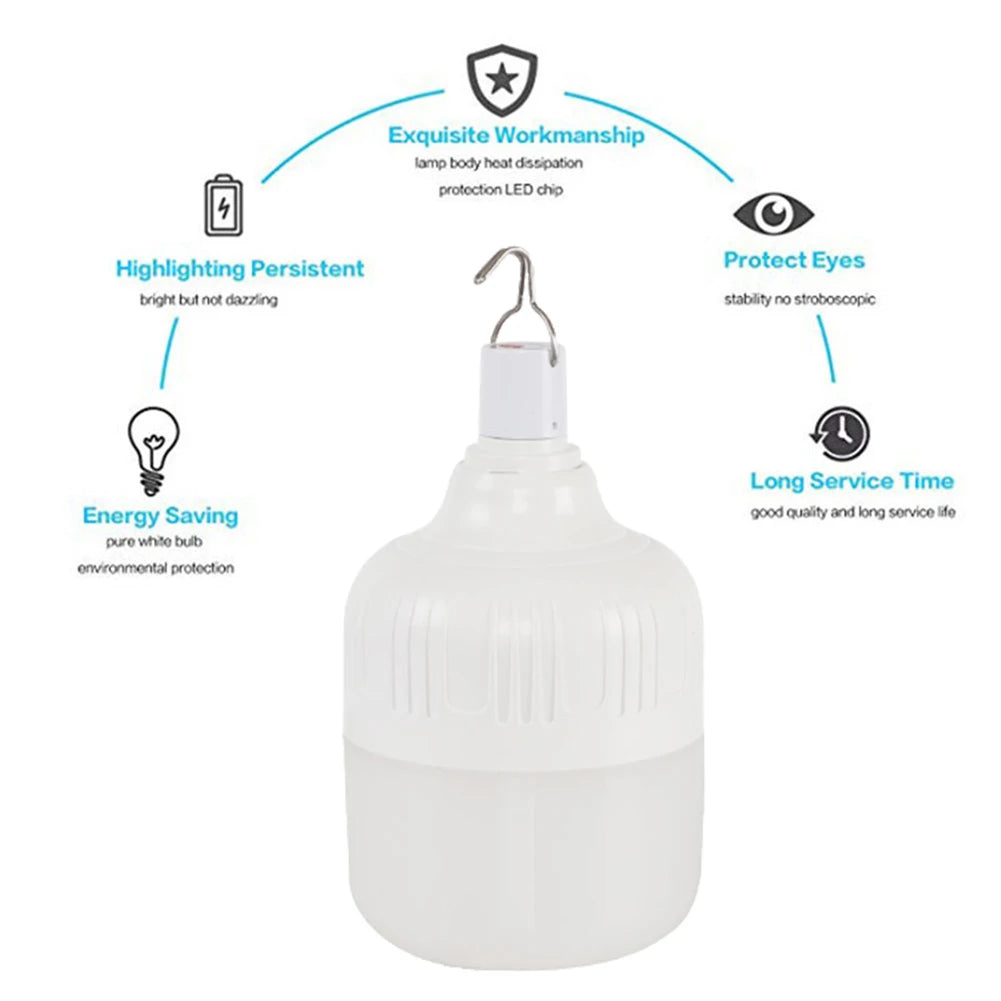 LED Decorative Hanging Lights USB Charging with Hook Camping Tent Lights Energy-Efficient Camping Lighting for Outdoor Equipment