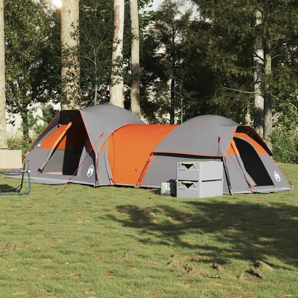 5-Person Waterproof Camping Tent – Dual Room, Grey & Orange, All-Weather Outdoor Shelter | FORTREK Carefully Selected Gear