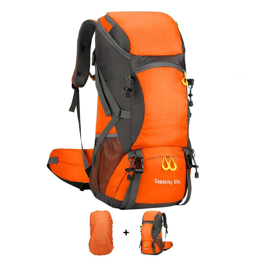 Waterproof Hiking Backpack with Rain Cover – Large Outdoor Rucksack