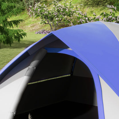 Outsunny 2-Person Dome Camping Tent – 3000mm Waterproof, Lightweight, Sewn-in Groundsheet, Carry Bag – Grey & Dark Blue | FORTREK Carefully Selected Gear
