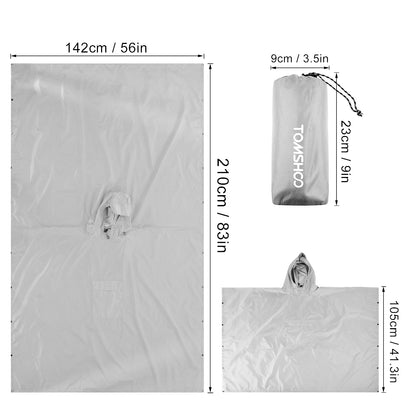 Hooded Waterproof Rain Poncho – Lightweight Jacket for Camping & Hiking