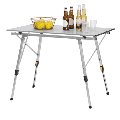 WOLTU Foldable Camping Table Outdoor Furniture Height-Adjustable Computer Bed Table Folding Desk for Picnic Garden Travel Hiking