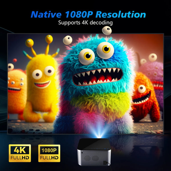 Portable Projector 1080P  with Android 11 and Wi-Fi 6 2