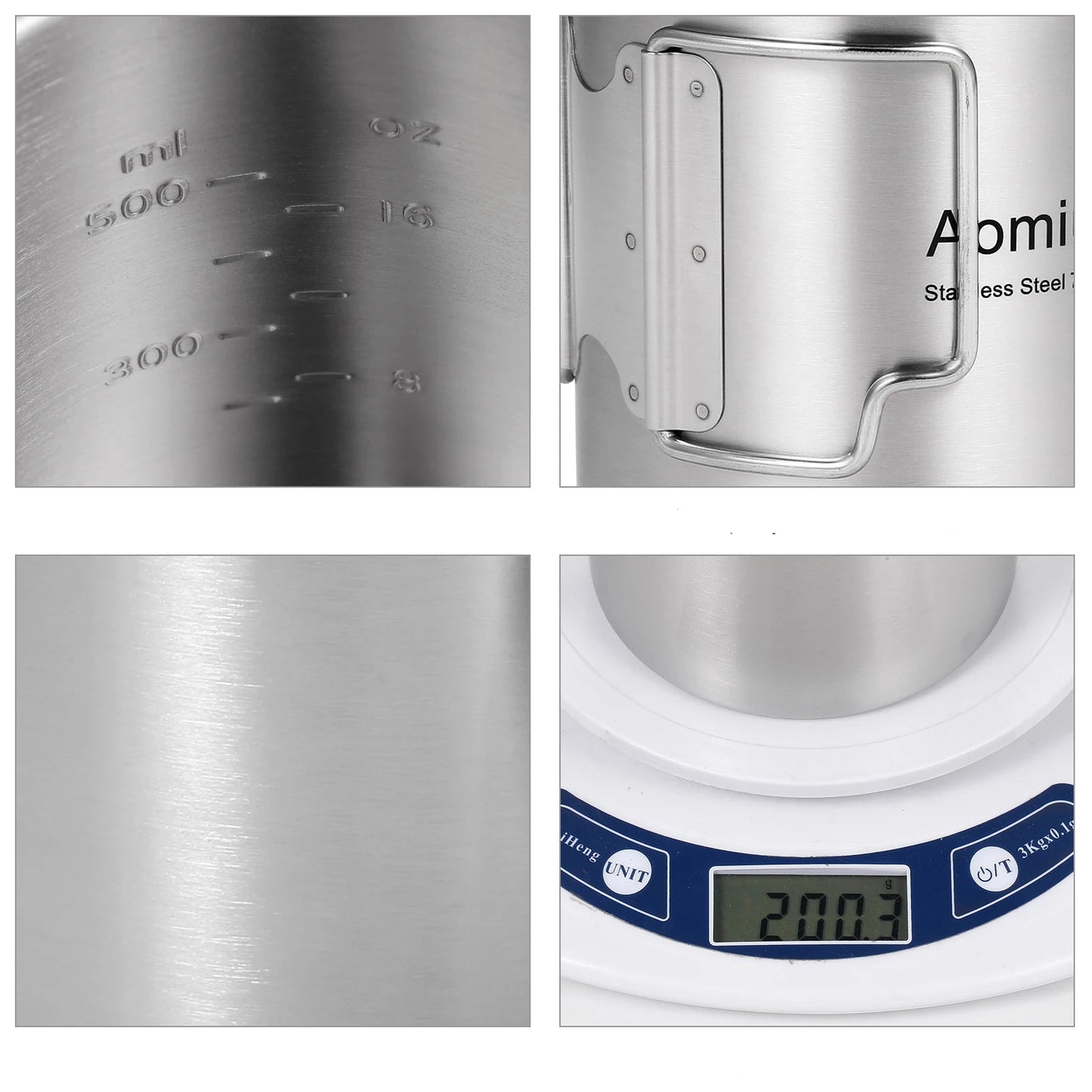 Stainless Steel Camping Cup Pot 750ml with Lid