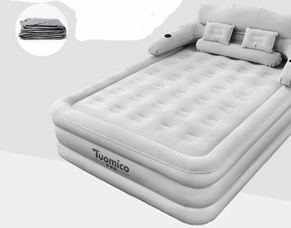 2 Persons Inflatable Mattress Camping Folding Home Indoor Outdoor with Backrest Air Cushion 48cm High Bed Lazy Camping Air Bed