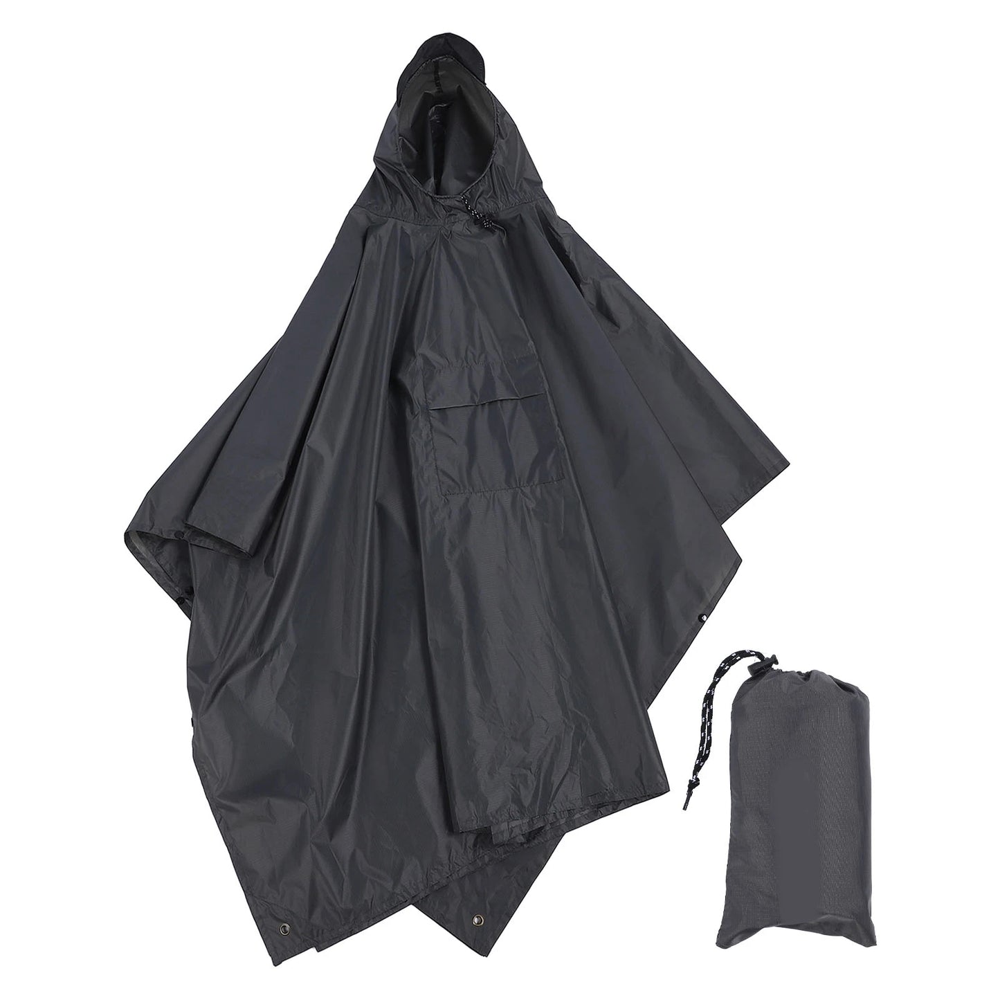 Hooded Waterproof Rain Poncho – Lightweight Jacket for Camping & Hiking