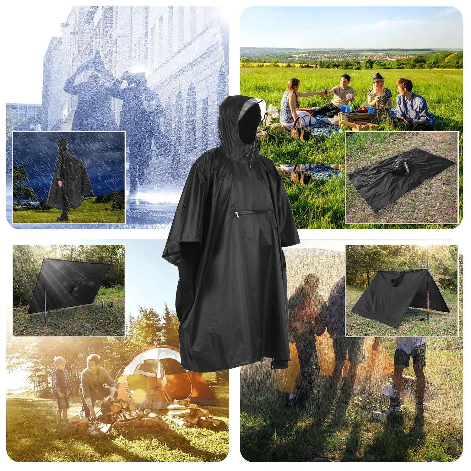 Waterproof Hooded Rain Poncho - Lightweight Outdoor Raincoat for Camping, Hiking and Cycling. | Unisex | | FORTREK Carefully Selected Gear